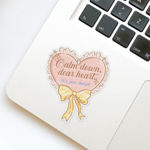 Calm Down Dear Heart Die Cut Sticker