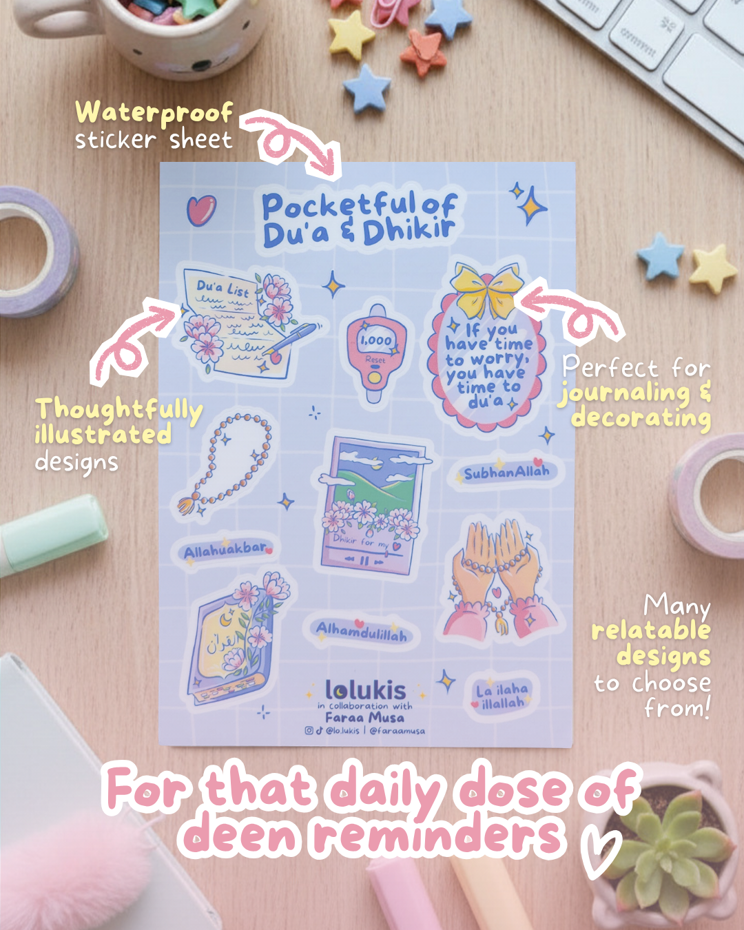 Sticker Sheet - Pocketful of Du'a & Dhikr