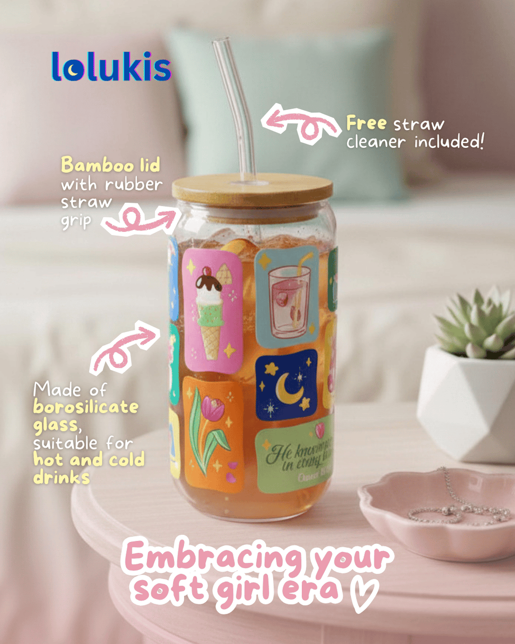 Glass Sippy Cups - Soft Girl Era