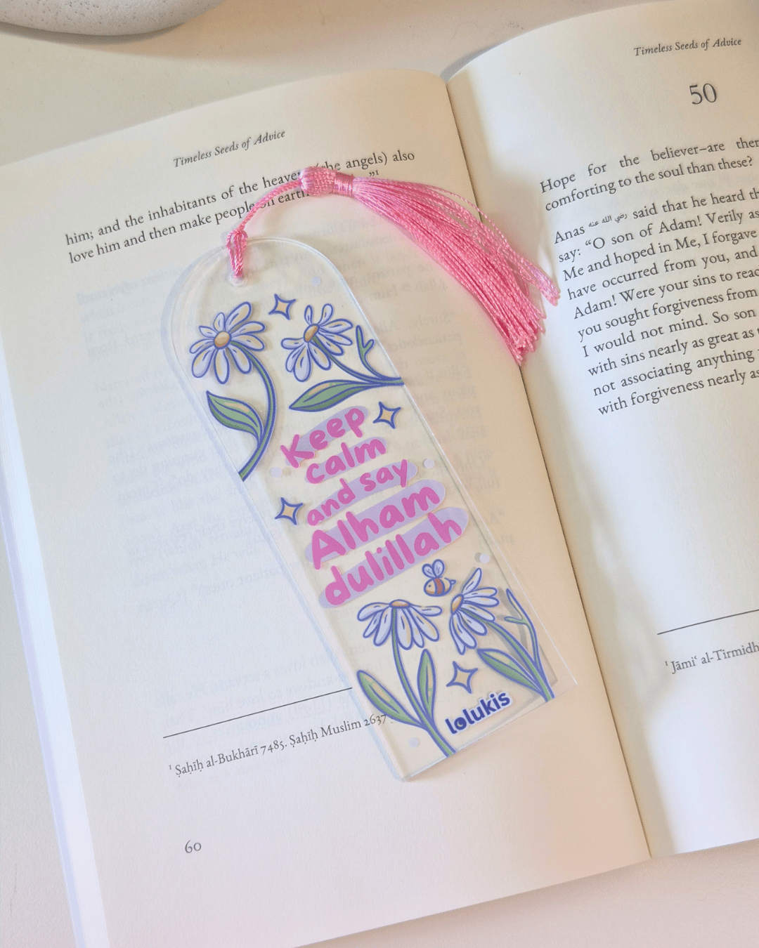 Acrylic Bookmark: Keep calm and say Alhamdulillah