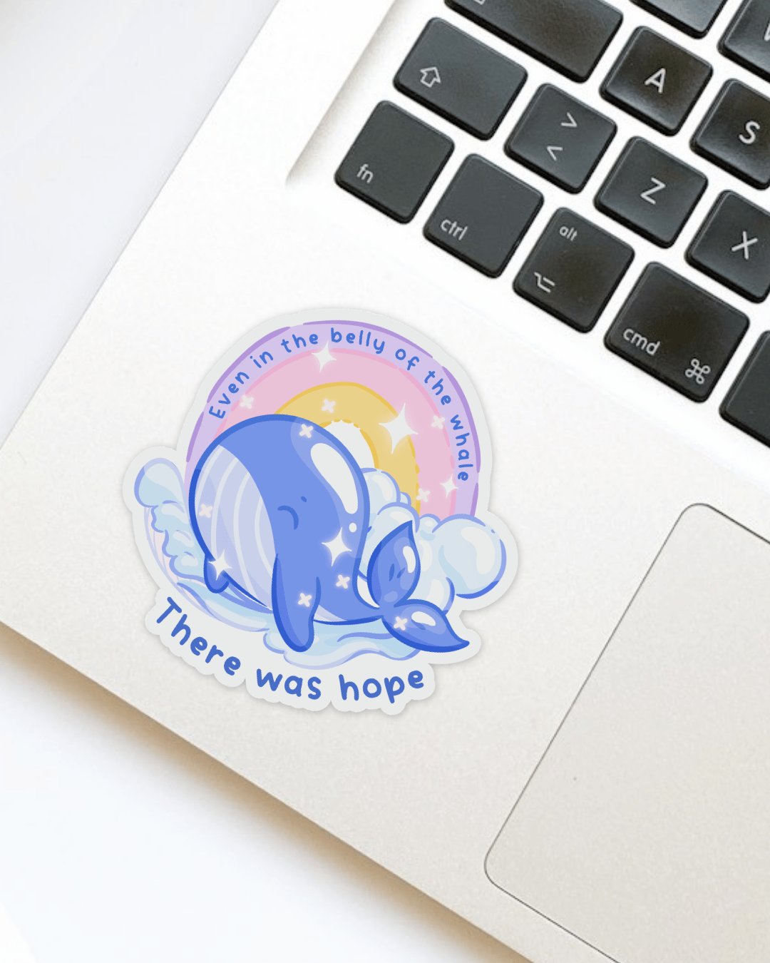 Waterproof Sticker - There was Hope Whale