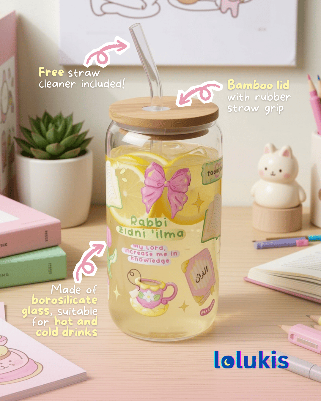 Glass Sippy Cups - Rabbi zidni 'ilma