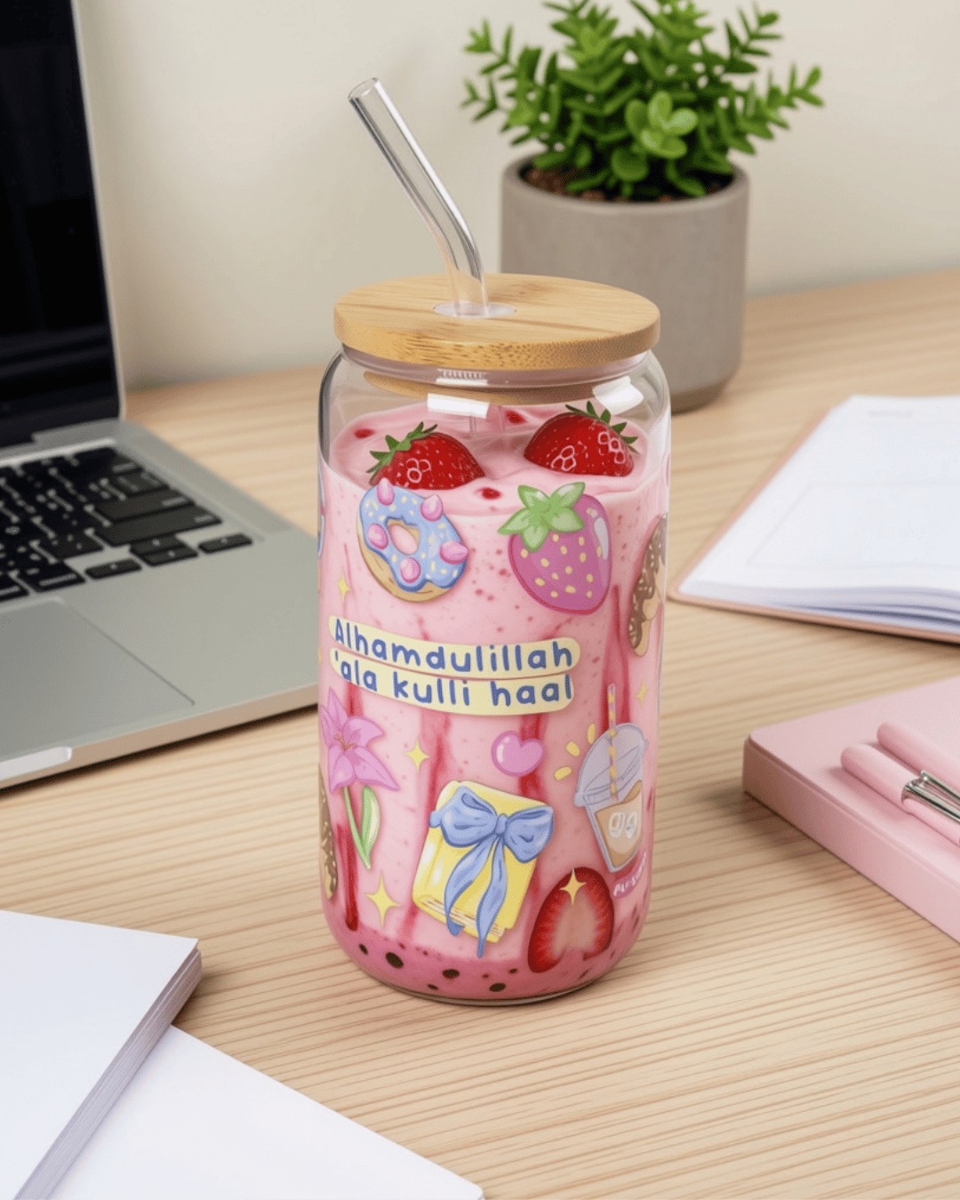 Glass Sippy Cups - Alhamdulillah 'ala kulli haal