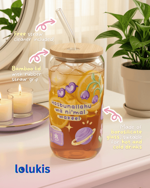 Glass Sippy Cups - Hasbunallahu wa ni'mal wakeel